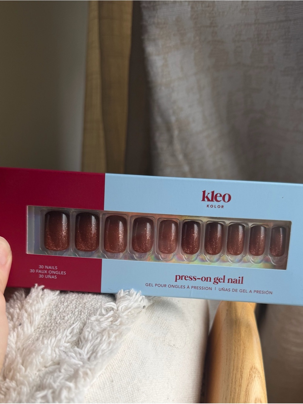 Kleo Kolor Press-On Gel Nails — Shimmery Brown Set
